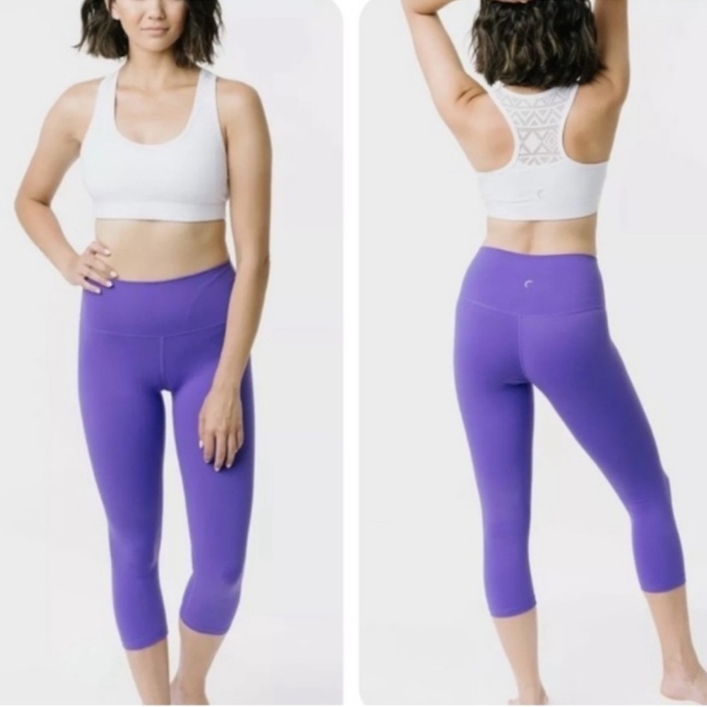 Vibrant Purple Women's Yoga Leggings Zyia Ascend capri pants 8-10 workout - Picture 3 of 8